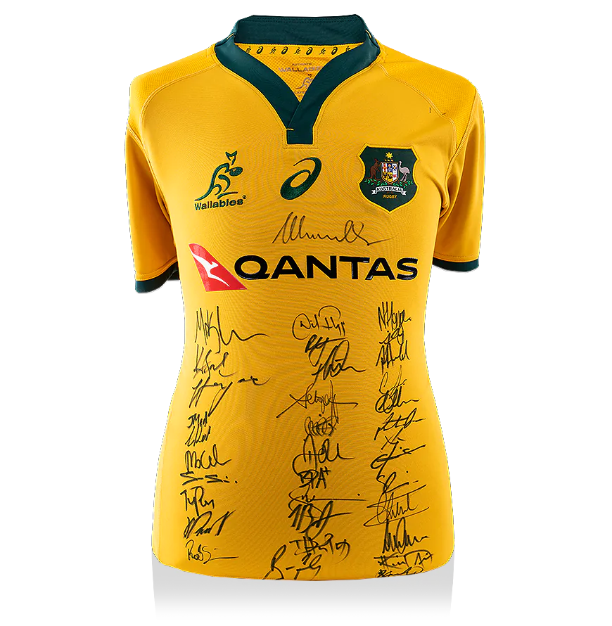 Australia Wallabies Squad Signed 2018 Rugby Jersey – Framed, Certified & Authenticated