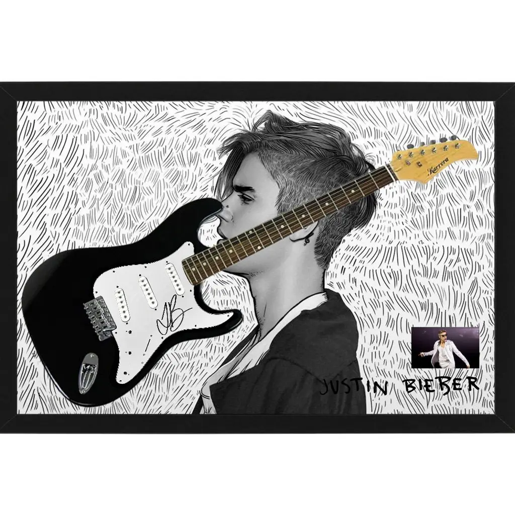 Justin Bieber Hand-Signed & Framed Full-Size Guitar | Certified Authentic