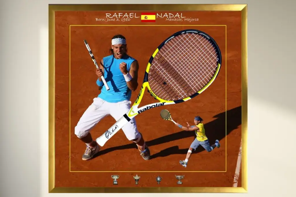 Framed Hand-Signed Rafael Nadal Display Racket