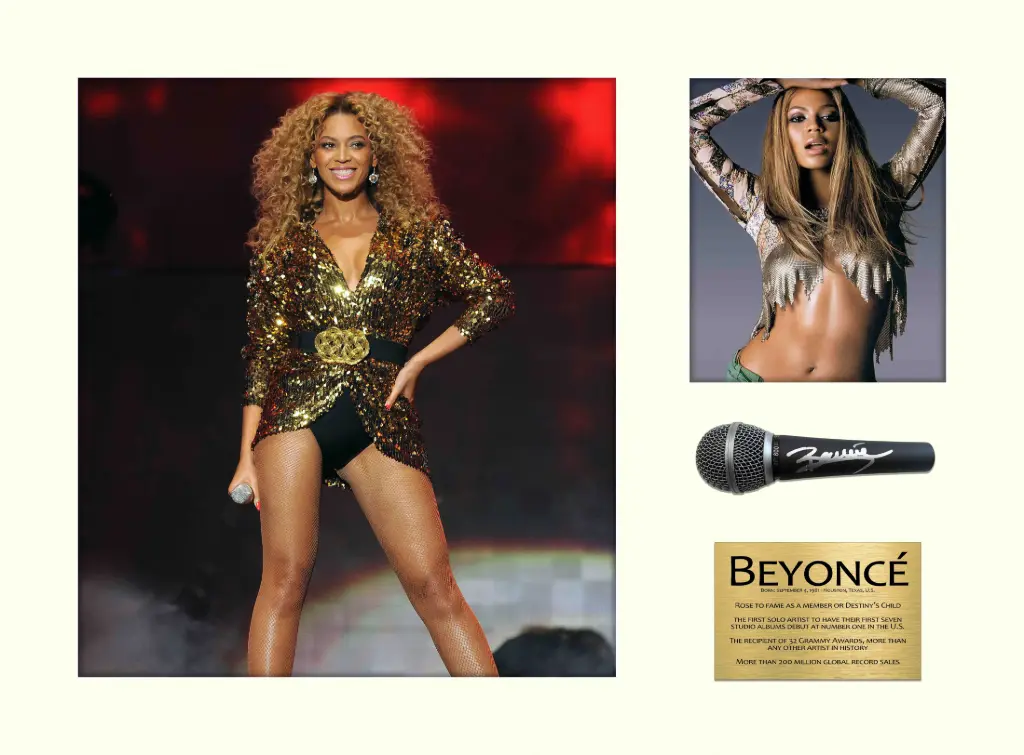 [MEM00166] Beyoncé Signed & Framed Microphone – The Ultimate Collector's Piece